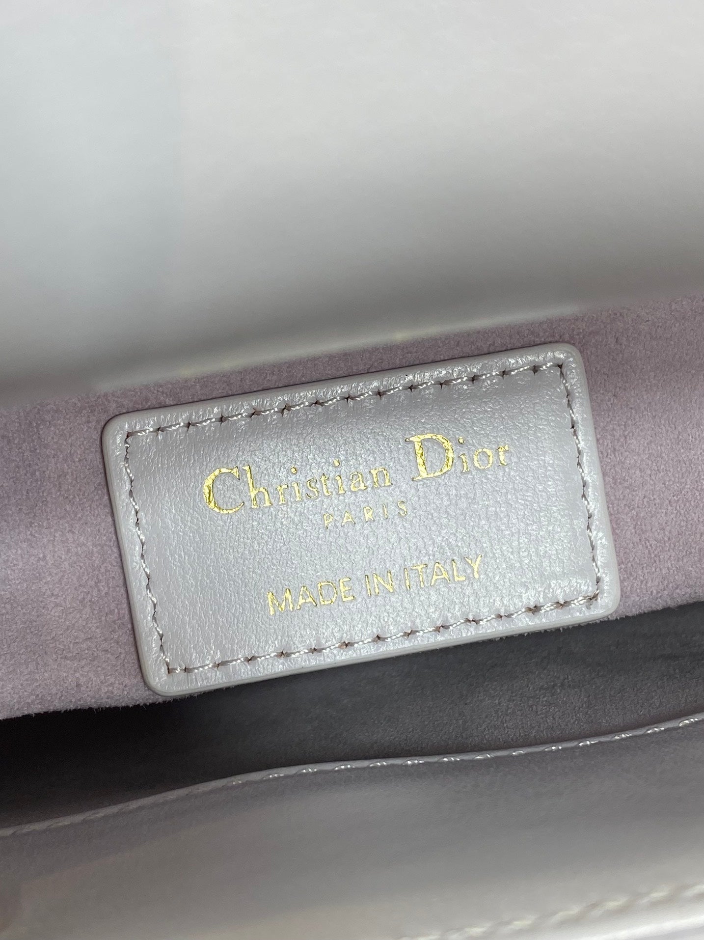 DIOR 25S MINI LADY BAG 17 IN LILAC CALFSKIN CHARM CRYSTAL EMBELLISHMENTS