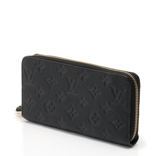 LOUIS VUITTON LV ZIPPY WALLET LONG PURSE BLACK MONOGRAM EMPREINTE LEATHER