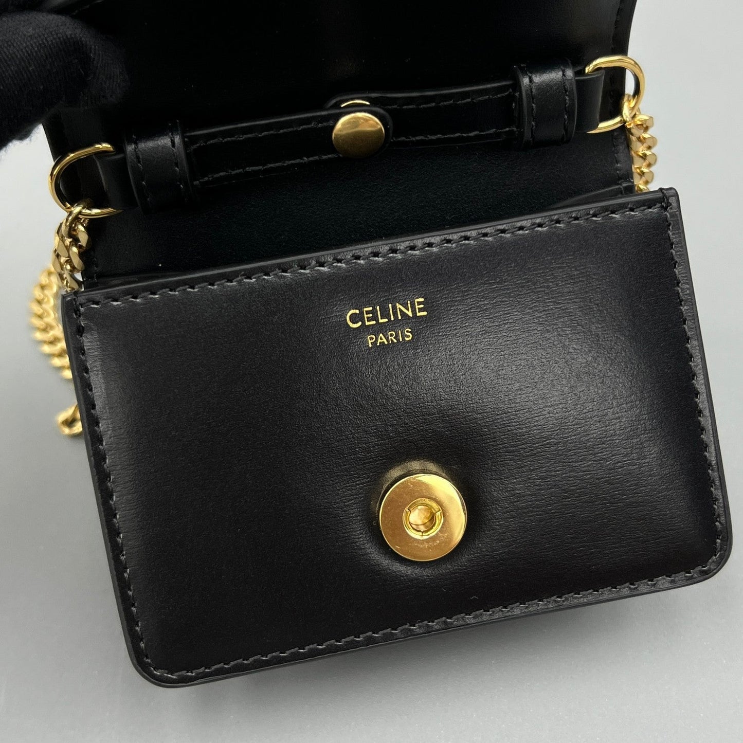 CELINE CUIR TRIPHOME 11 BLACK CALFSKIN