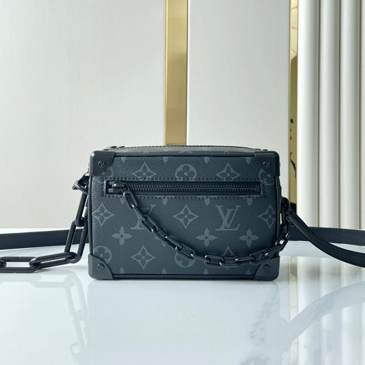 LOUIS VUITTON MINI SOFT TRUNK 18 IN GUN METAL MONOGRAM ECLIPSE CANVAS