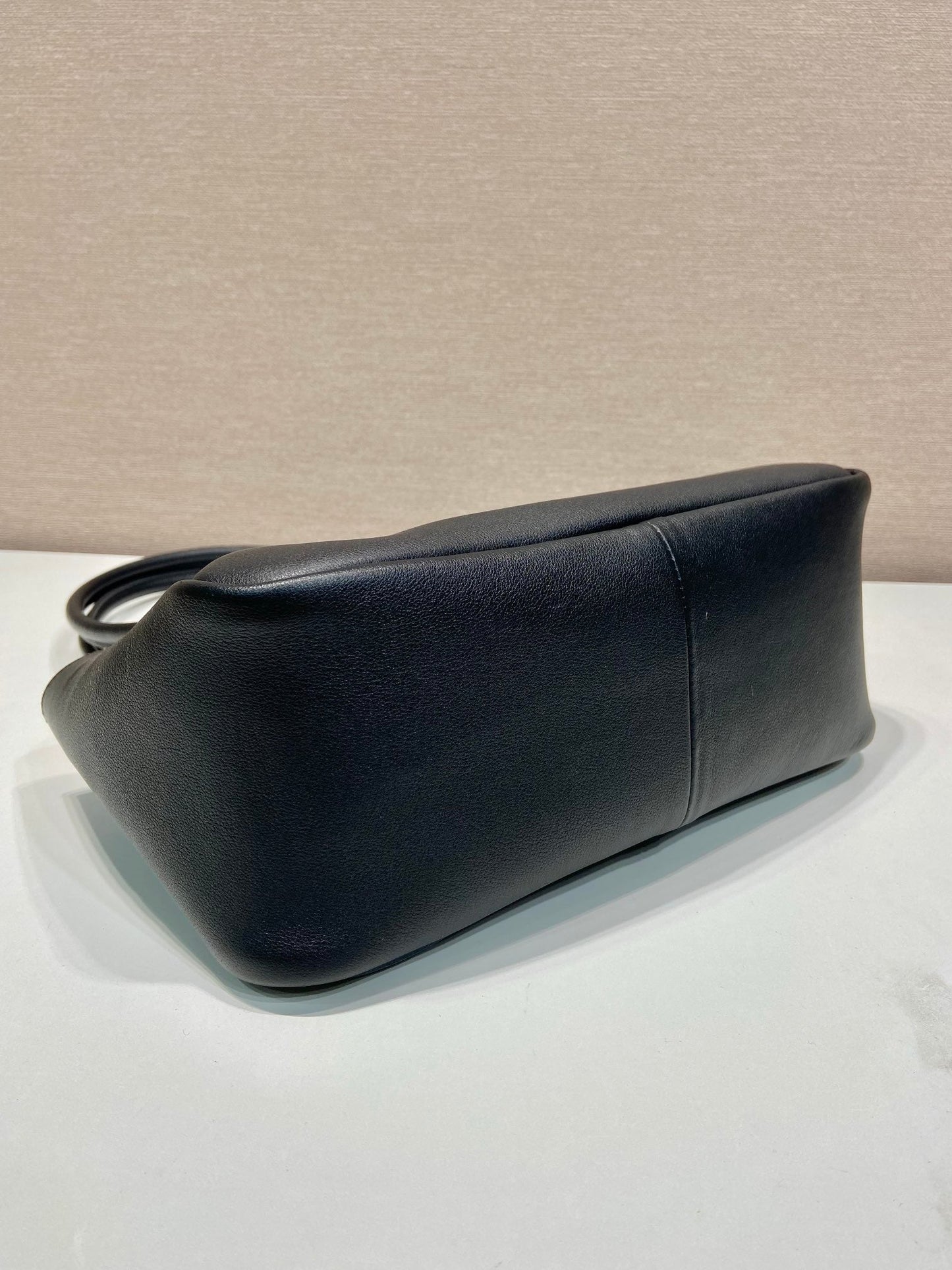 PRADA 28 LARGE BLACK CALFSKIN HANDBAG