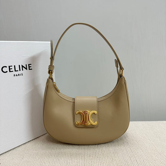 CELINE MEDIUM AVA BAG 23 IN DOMINO SMOOTH CALFSKIN GOLD LOGO