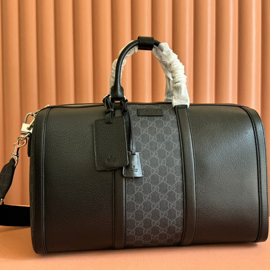GUCCI JUMBO MEDIUM DUFFLE 44 IN EXTRA DARK GREEN  CALFSKIN