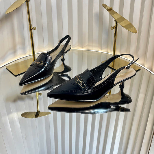 DIOR BOY SLINGBACK PUMP 35MM 25S IN BLACK CALFSKIN