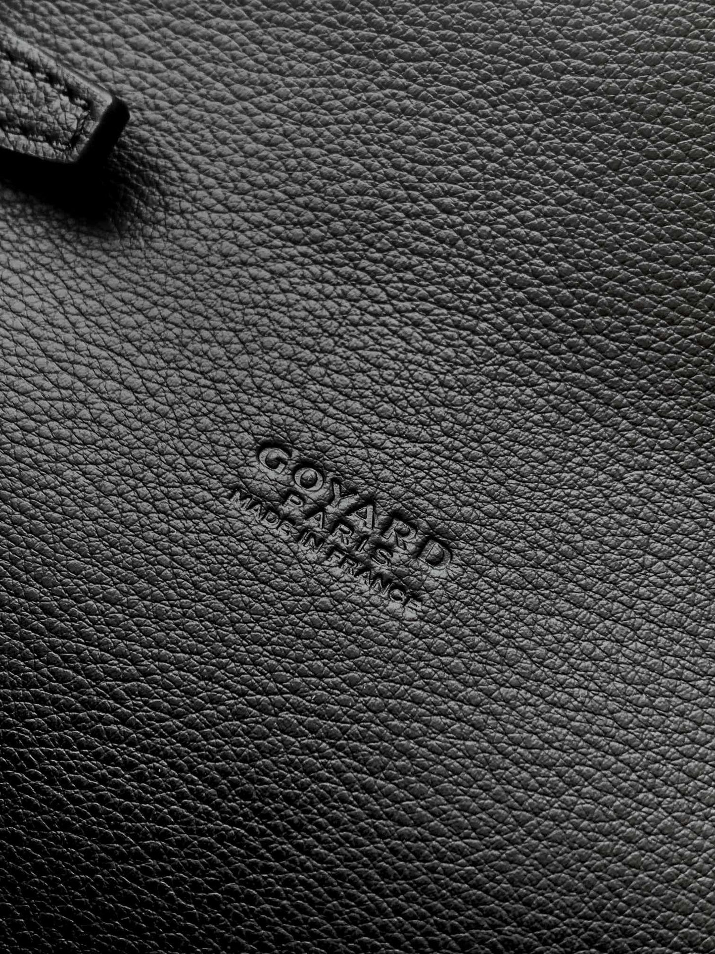 CHYPRE WALLET-POUCH 21 IN BLACK GOYARDINE CANVAS AND CALFSKIN