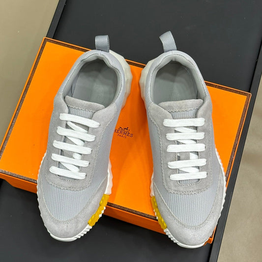 HERMES BOUNCING SNEAKERS LIGHT GRAY CALFSKIN