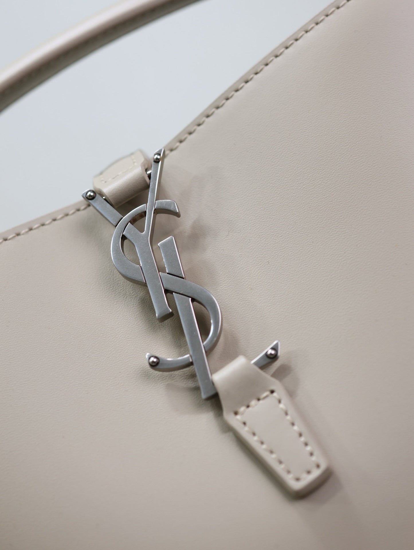 YSL 25S LE 37 BAG 20 IN DUSTY GRAY CALFSKIN SILVER HARDWARE